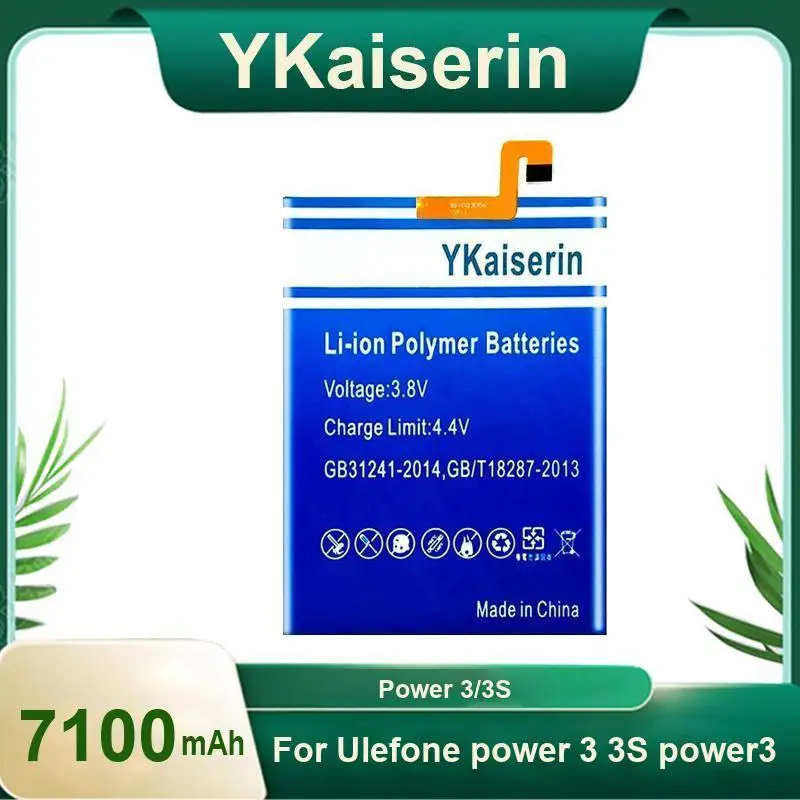 Long Lasting Mobile Phone Battery 7100Mah For Ulefone Power 3 3S Portable
Long Lasting Mobile Phone Battery 7100Mah For Ulefone Power 3 3S Portable