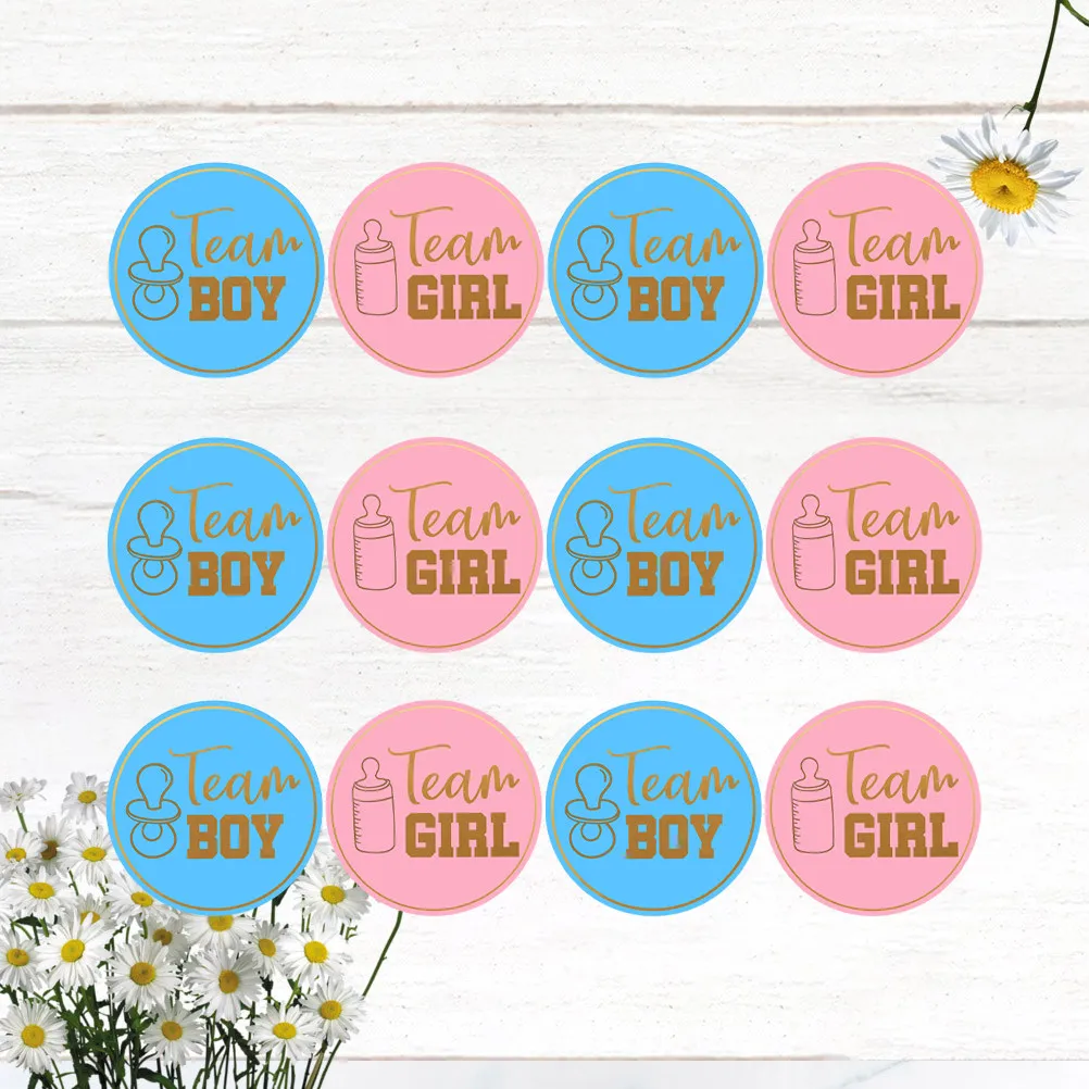 48Pcs Self-Adhesive Gender Reveal Stickers Baby Shower Gift Sealing Labels Round Stickers Boys Or Girls Party Decorations
48Pcs Self-Adhesive Gender Reveal Stickers Baby Shower Gift Sealing Labels Round Stickers Boys Or Girls Party Decorations