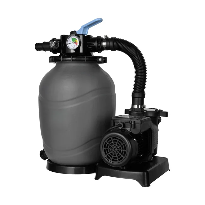 12" Top-mounted plastic sand filter with 0.33HP pump with strainer &32/38mm connection With 4-position valve
12" Top-mounted plastic sand filter with 0.33HP pump with strainer &32/38mm connection With 4-position valve