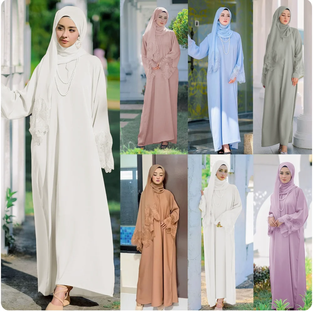Popular Seven colors of the Middle East without a drill Women's Muslim ladies' robes, Malay Indonesian dresses with headscarf
Popular Seven colors of the Middle East without a drill Women's Muslim ladies' robes, Malay Indonesian dresses with headscarf