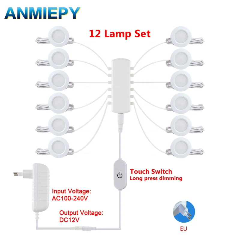 Led Under Cabinet Lamp Round 2/4/6/8/12 Pcs Counter Lights White Color Lighting Kit Touch Dimmer Switch for Cupboard Kitchen
Led Under Cabinet Lamp Round 2/4/6/8/12 Pcs Counter Lights White Color Lighting Kit Touch Dimmer Switch for Cupboard Kitchen