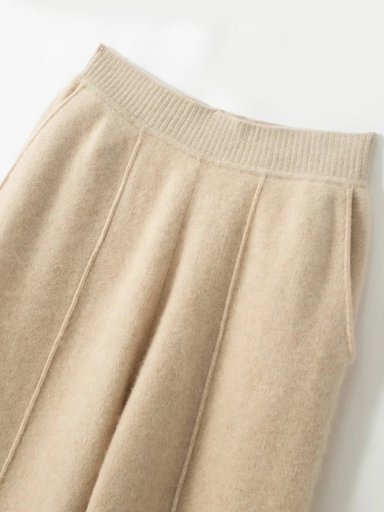 100% Cashmere Wide Leg Pants For Women Simple Style Elasticated Waist Trousers Autumn Winter Cashmere Soft Warm Pocket Pants
100% Cashmere Wide Leg Pants For Women Simple Style Elasticated Waist Trousers Autumn Winter Cashmere Soft Warm Pocket Pants
