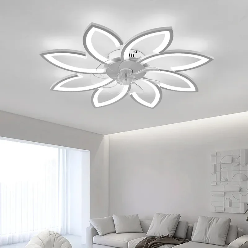 Modern Flower Shaped Led Ceiling Light with Fan Living Room Main Lamps Study Indoor Lighting Bedroom Silent Wind Illumination
Modern Flower Shaped Led Ceiling Light with Fan Living Room Main Lamps Study Indoor Lighting Bedroom Silent Wind Illumination