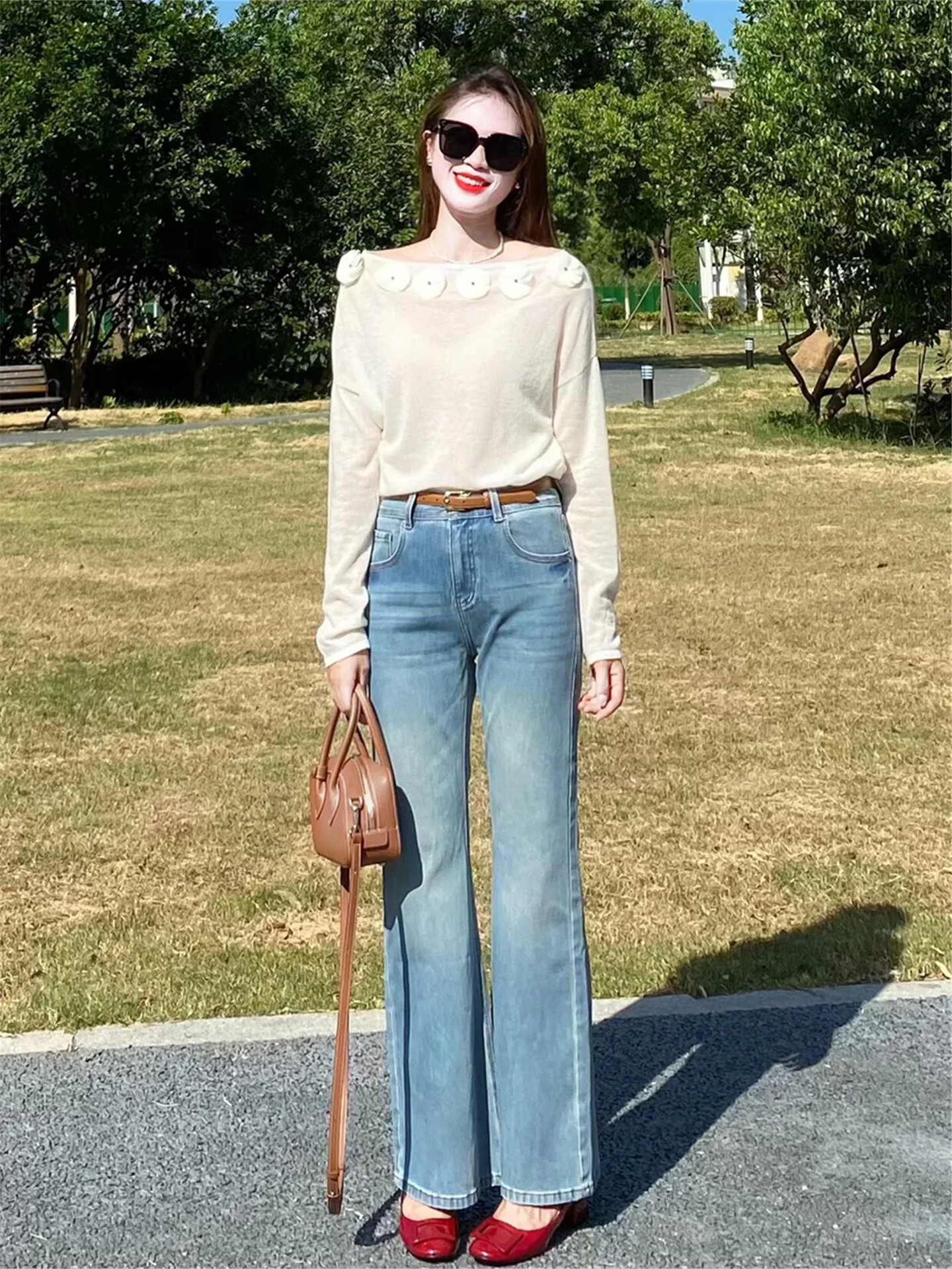 Retro Blue Loose Women's Jeans High Waist Bell Bottoms Spring Season Drapey Long Design Floor Length Pants Casual Cotton
Retro Blue Loose Women's Jeans High Waist Bell Bottoms Spring Season Drapey Long Design Floor Length Pants Casual Cotton