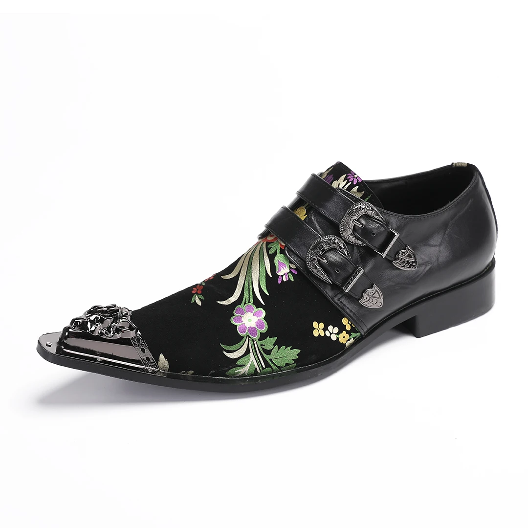 Printed men's leather shoes genuine cowhide pointed fashion classic double button men's shoes
Printed men's leather shoes genuine cowhide pointed fashion classic double button men's shoes