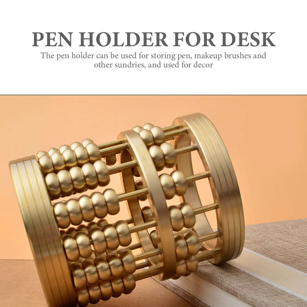 Brass Abacus Pen Holder Metal Vintage Chinese Style Desktop Pencil Organizer Makeup Brush Holder Desk Decoration
Brass Abacus Pen Holder Metal Vintage Chinese Style Desktop Pencil Organizer Makeup Brush Holder Desk Decoration