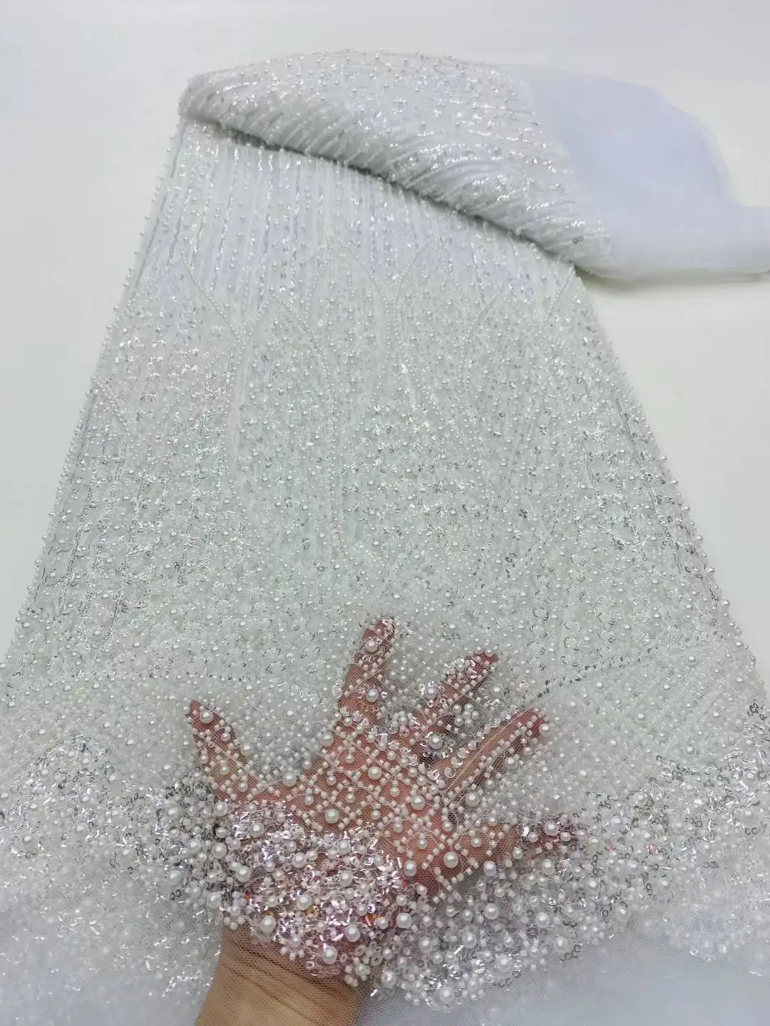 Beautiful Nigerian Sequins Party Lace African Beads pearl Lace Fabric 2025 High Quality 5Yards African French Tulle Net Lace Fab
Beautiful Nigerian Sequins Party Lace African Beads pearl Lace Fabric 2025 High Quality 5Yards African French Tulle Net Lace Fab