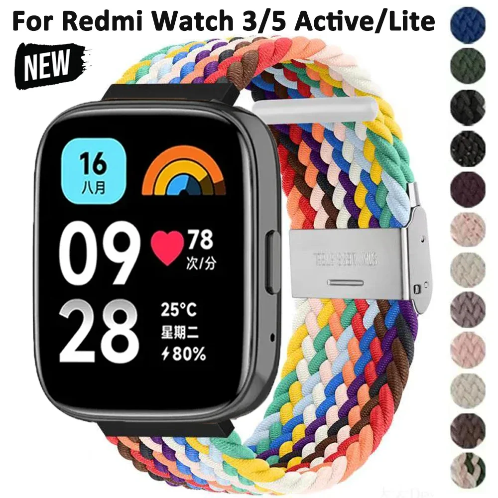 Эластичный плетеный ремешок для Redmi Watch 5/3, активный ремешок для часов, нейлоновый регулируемый быстросъемный браслет для Redmi Watch 3/5 Lite
Эластичный плетеный ремешок для Redmi Watch 5/3, активный ремешок для часов, нейлоновый регулируемый быстросъемный браслет для Redmi Watch 3/5 Lite