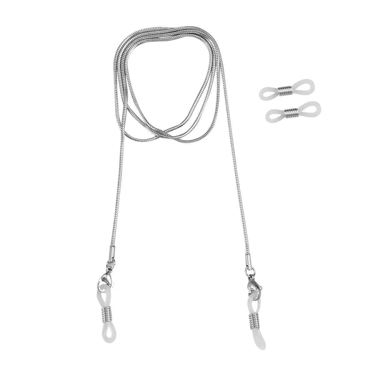Silver Eyeglass Chain 70cm Neck Strap Durable Stainless Steel Snake Style Adjustable Rubber Ends Non Fall Off Glasses Leash Cord
Silver Eyeglass Chain 70cm Neck Strap Durable Stainless Steel Snake Style Adjustable Rubber Ends Non Fall Off Glasses Leash Cord