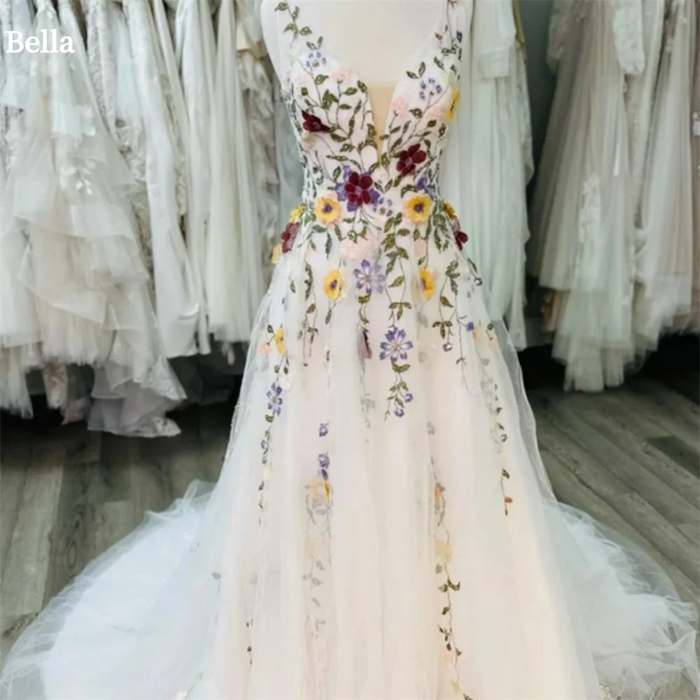 Bella Customized Long Tail Print robes de soirée Flower Gauze V Neck Evening Dresses A-Line Wedding Party Floral Wedding Dress
Bella Customized Long Tail Print robes de soirée Flower Gauze V Neck Evening Dresses A-Line Wedding Party Floral Wedding Dress