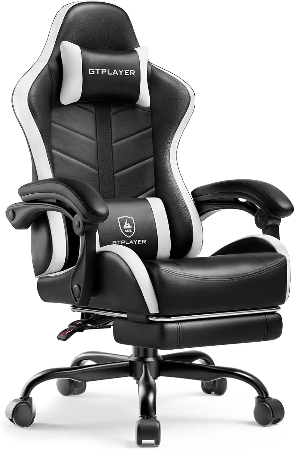 Ergonomic Gaming Chair with Footrest, 90-155° Recline, Height Adjustable, Removable Lumbar Support, Snow White
Ergonomic Gaming Chair with Footrest, 90-155° Recline, Height Adjustable, Removable Lumbar Support, Snow White