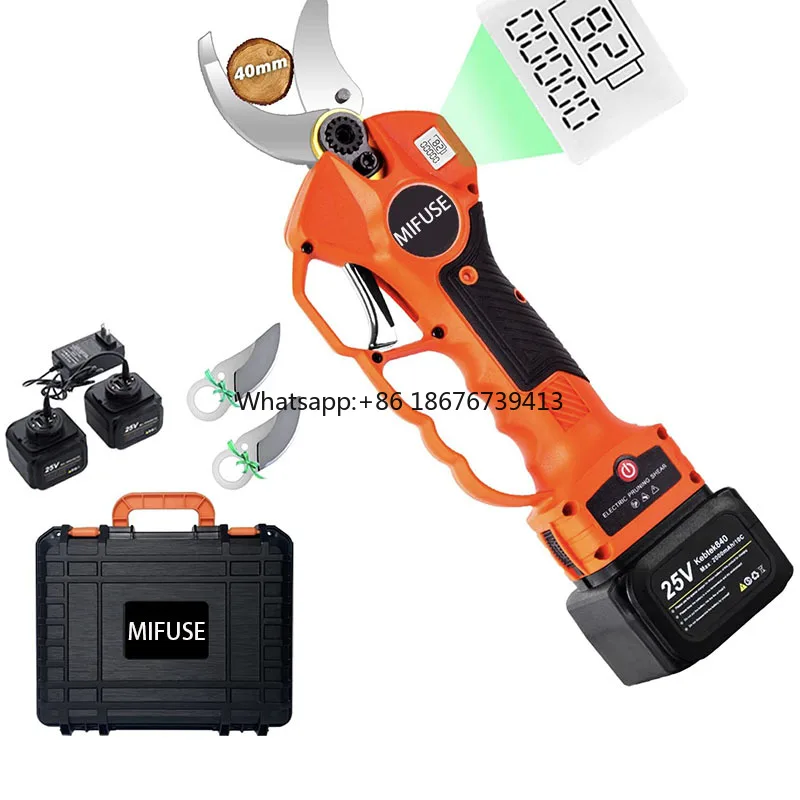 40mm Cordless Progressive Battery Powered Scissors Pruning Professional Electric Pruner Vineyard Electric Pruning Shears
40mm Cordless Progressive Battery Powered Scissors Pruning Professional Electric Pruner Vineyard Electric Pruning Shears