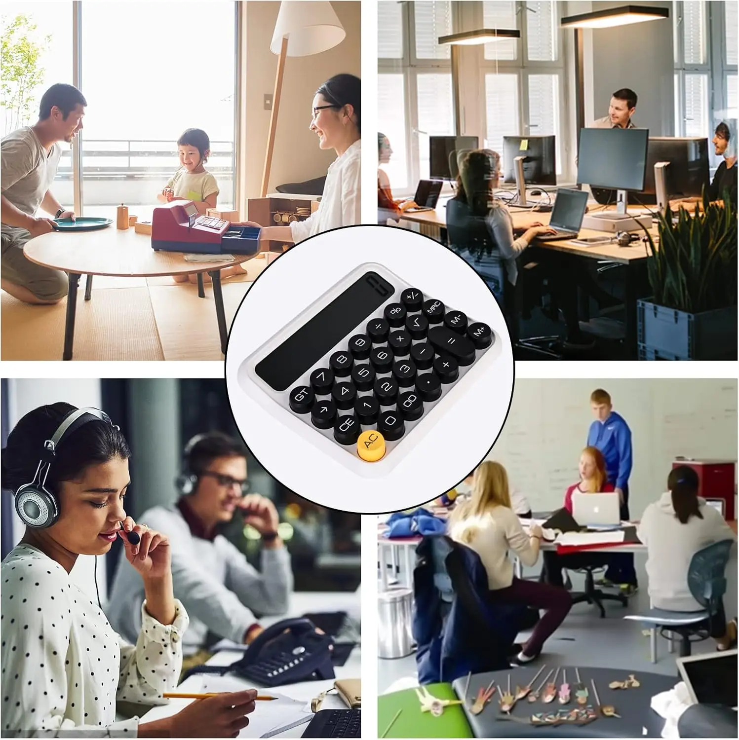 Standard Calculator, 12 Digit with Large Lcd Display Cute Calculator, Round Button Candy Color Mechanical Calculator, Portable L
Standard Calculator, 12 Digit with Large Lcd Display Cute Calculator, Round Button Candy Color Mechanical Calculator, Portable L