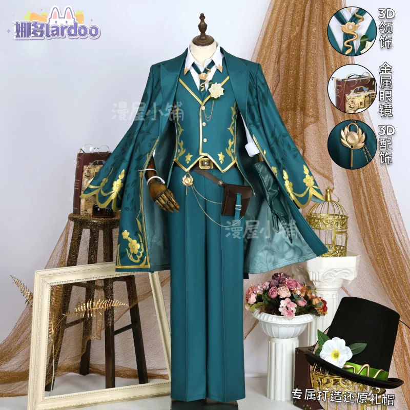 Identity V Art Dealer Cosplay Costume Knight Richard Sterling Uniform Glasses Hat Roy Ramit Halloween Party for Women Men
Identity V Art Dealer Cosplay Costume Knight Richard Sterling Uniform Glasses Hat Roy Ramit Halloween Party for Women Men