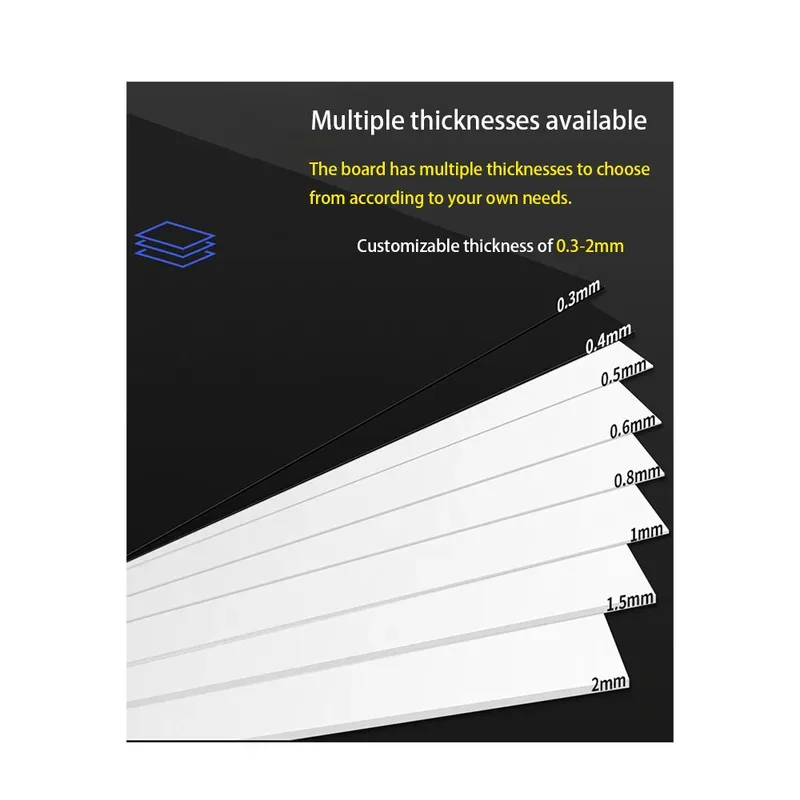 PP Plastic Sheet Frosted White Black 0.3mm to 2mm Thickness 100x200 210x297mm
PP Plastic Sheet Frosted White Black 0.3mm to 2mm Thickness 100x200 210x297mm