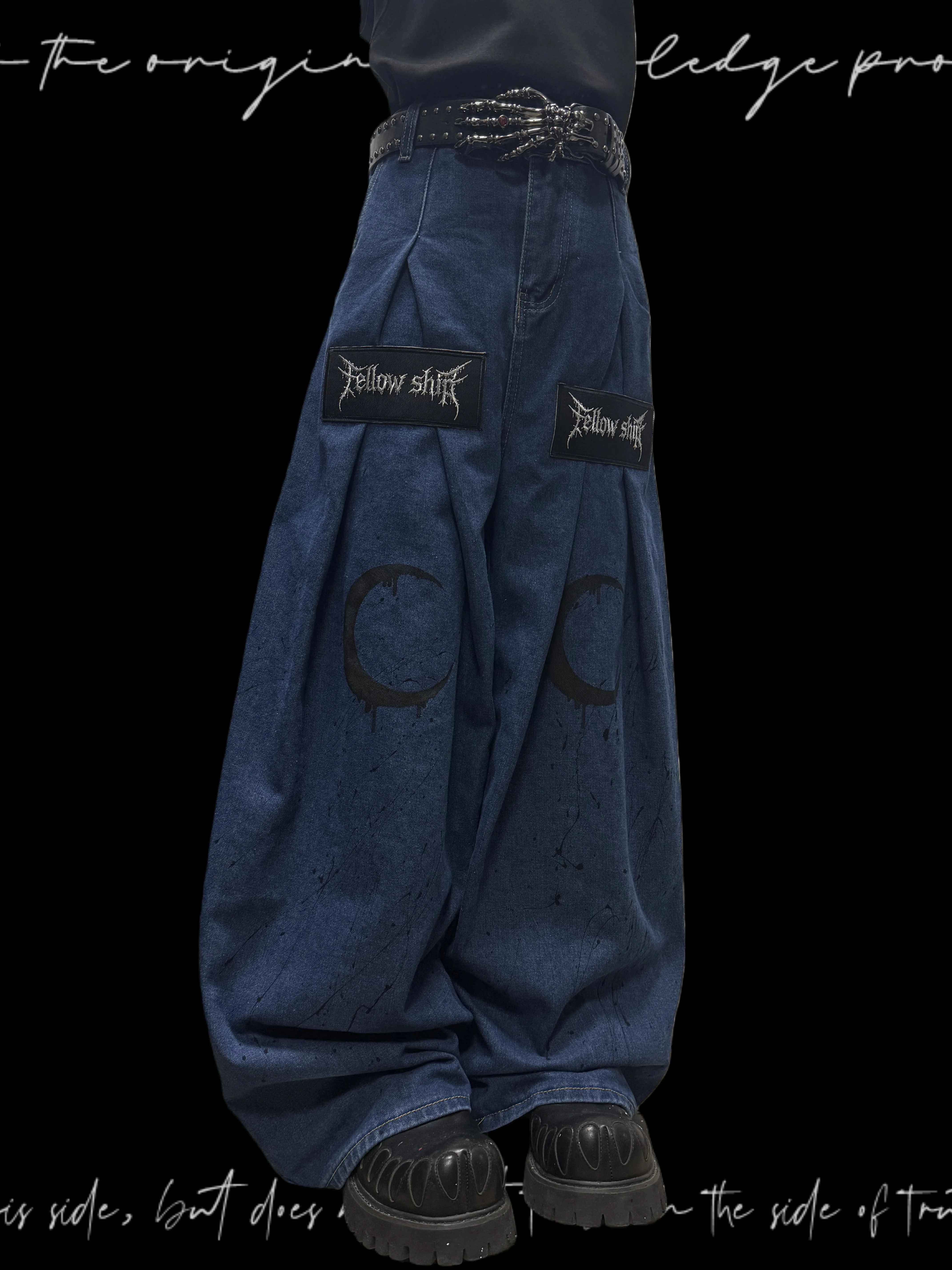 American-Style Rock Pleated Jeans Men's and Women's Retro Blue Niche Splash-Ink Autumn Winter Loose Wide-Leg Pants
American-Style Rock Pleated Jeans Men's and Women's Retro Blue Niche Splash-Ink Autumn Winter Loose Wide-Leg Pants