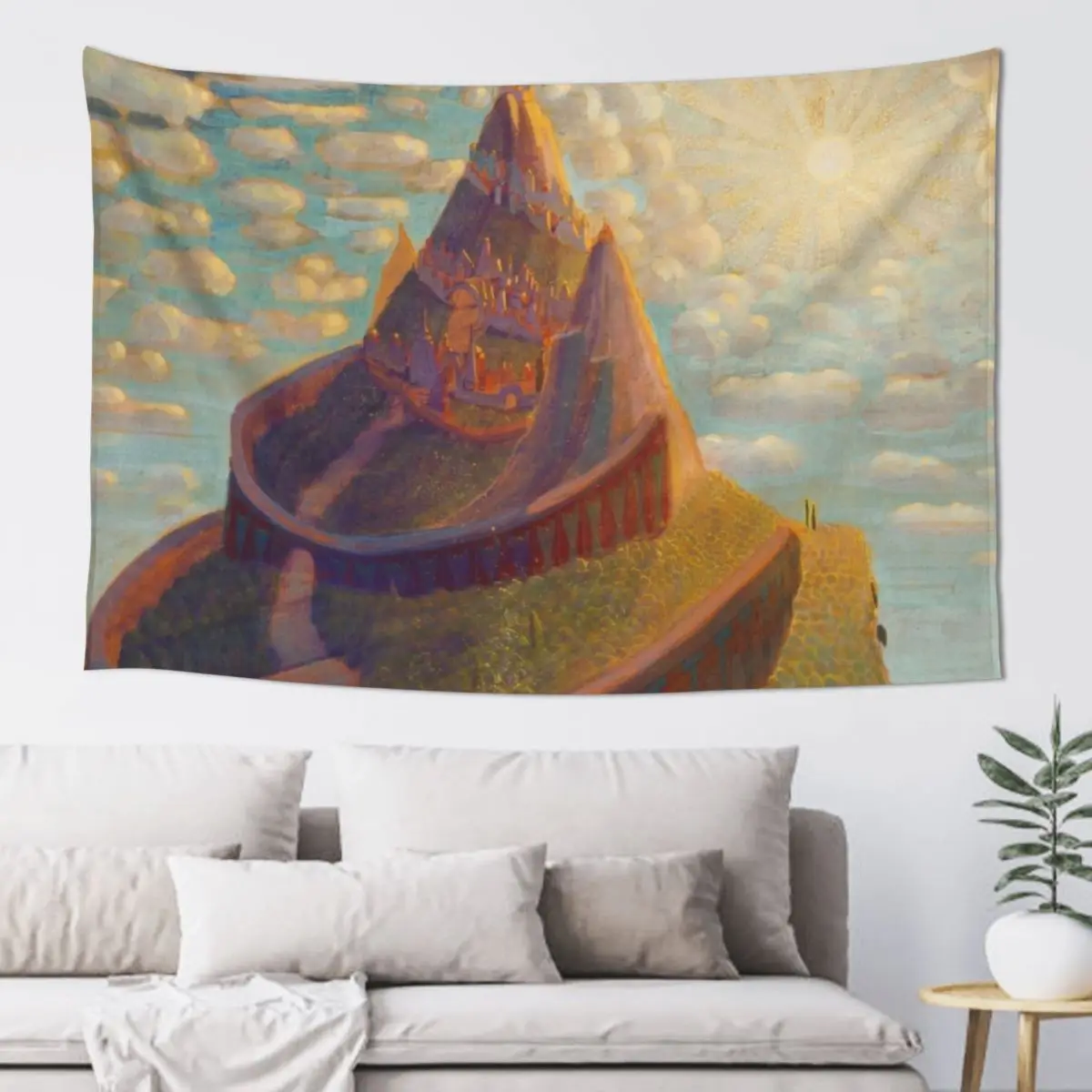 Morning sunrise, King Ludwig Fairy Tale Castle, magical realism landscape painting by Mikalojus Konstantinas Ciurlionis Tapestry
Morning sunrise, King Ludwig Fairy Tale Castle, magical realism landscape painting by Mikalojus Konstantinas Ciurlionis Tapestry