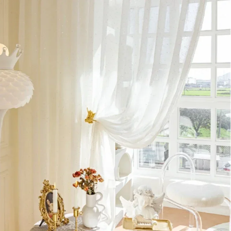 French Sheer Curtains for Living Room Bedroom Dining Room Yarn New Thickened Fabric White Tulle Sequins Window Fashion Tulle
French Sheer Curtains for Living Room Bedroom Dining Room Yarn New Thickened Fabric White Tulle Sequins Window Fashion Tulle