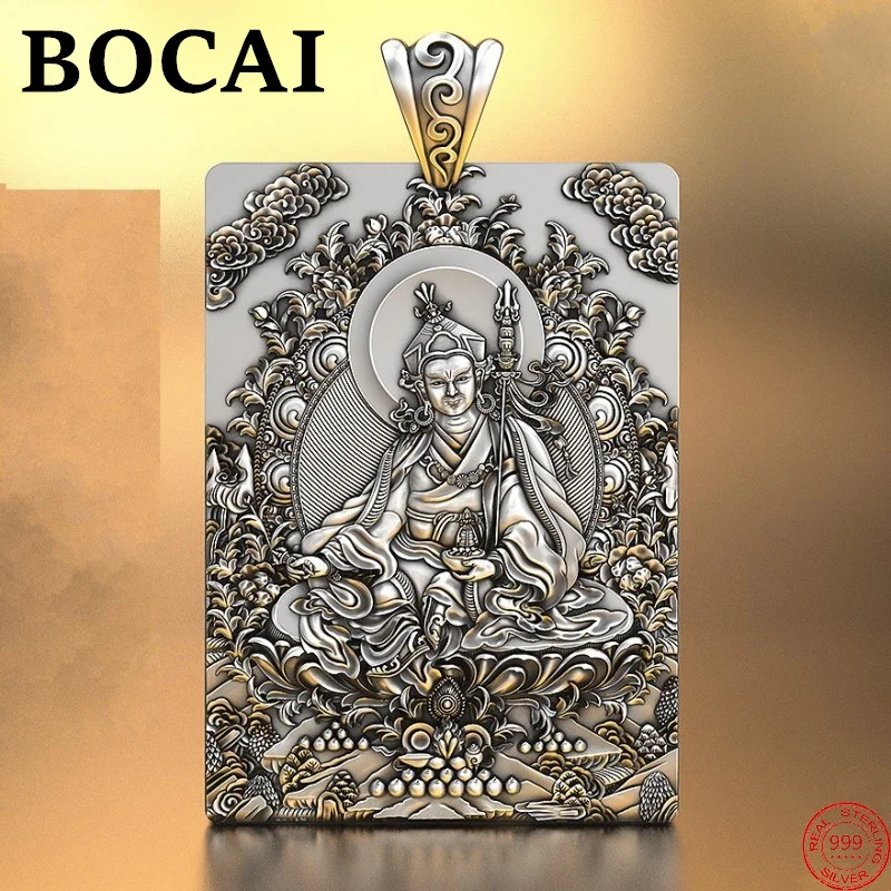BOCAI Solide S999 Sterling Silver Charms Pendants for Men Women New Fashion Emboss Padmasambhava Buddha Statue Jewelry Wholesale
BOCAI Solide S999 Sterling Silver Charms Pendants for Men Women New Fashion Emboss Padmasambhava Buddha Statue Jewelry Wholesale