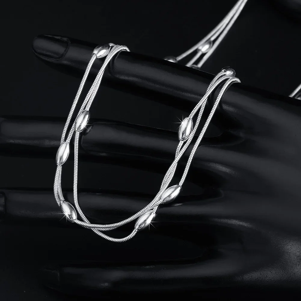 Korean fashion 925 Sterling silver Charms beads Necklace for women trends Jewelry party wedding accessories Christmas gifts
Korean fashion 925 Sterling silver Charms beads Necklace for women trends Jewelry party wedding accessories Christmas gifts