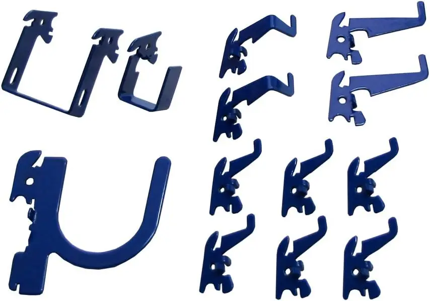 Blue Slotted Tool Board Hook Set for Garage & Home Storage
Blue Slotted Tool Board Hook Set for Garage & Home Storage