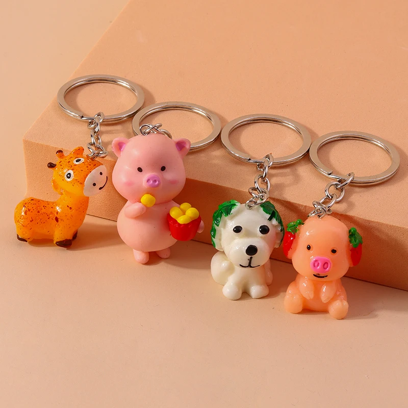 Cute Cartoon 3D Animal Keychain Resin Pig Cat Dog Puppy Key Ring Pendants for Women Girls Handbag Accessories DIY jewelry Gifts
Cute Cartoon 3D Animal Keychain Resin Pig Cat Dog Puppy Key Ring Pendants for Women Girls Handbag Accessories DIY jewelry Gifts