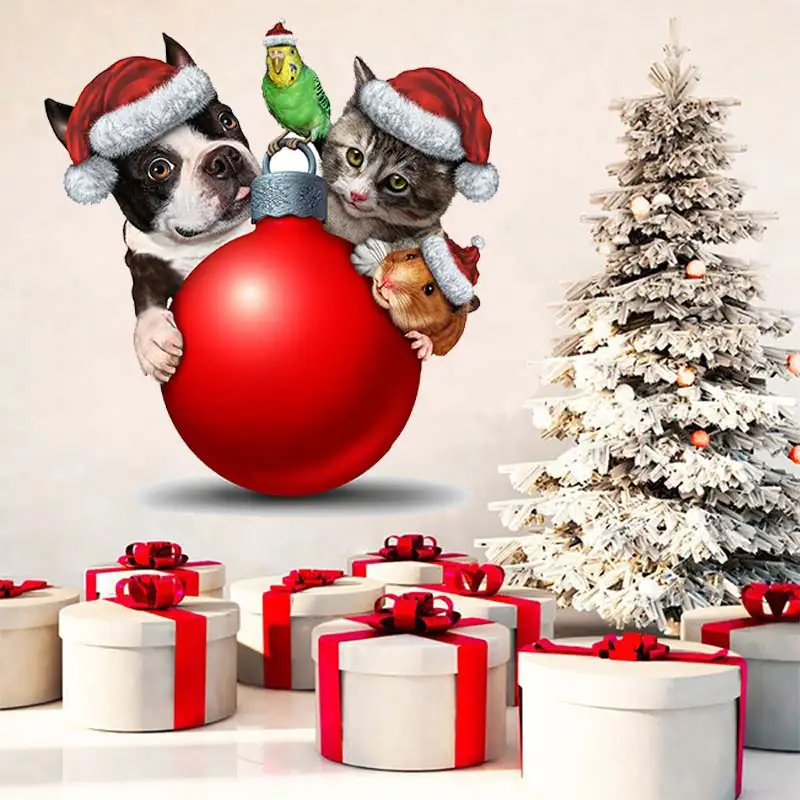 Christmas Cute Cat Dog Mouse Animal Wall Stickers Living Room Sofa Background Decoration Wallpaper For Home Decor Decals S153
Christmas Cute Cat Dog Mouse Animal Wall Stickers Living Room Sofa Background Decoration Wallpaper For Home Decor Decals S153