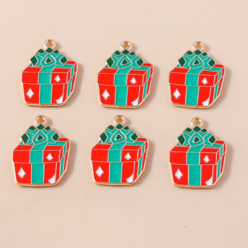 20pcs 18x25mm Cute Enamel Christmas Gift Box Charms Pendants for Jewelry Making New Year Earrings Necklaces DIY Crafts Supplies
20pcs 18x25mm Cute Enamel Christmas Gift Box Charms Pendants for Jewelry Making New Year Earrings Necklaces DIY Crafts Supplies