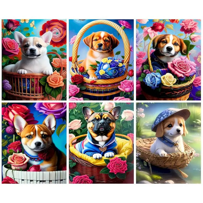 GATYZTORY Painting By Number The Little Dog in the Flower Basket Drawing On Canvas HandPainted Home Decor DIY Pictures By Number
GATYZTORY Painting By Number The Little Dog in the Flower Basket Drawing On Canvas HandPainted Home Decor DIY Pictures By Number
