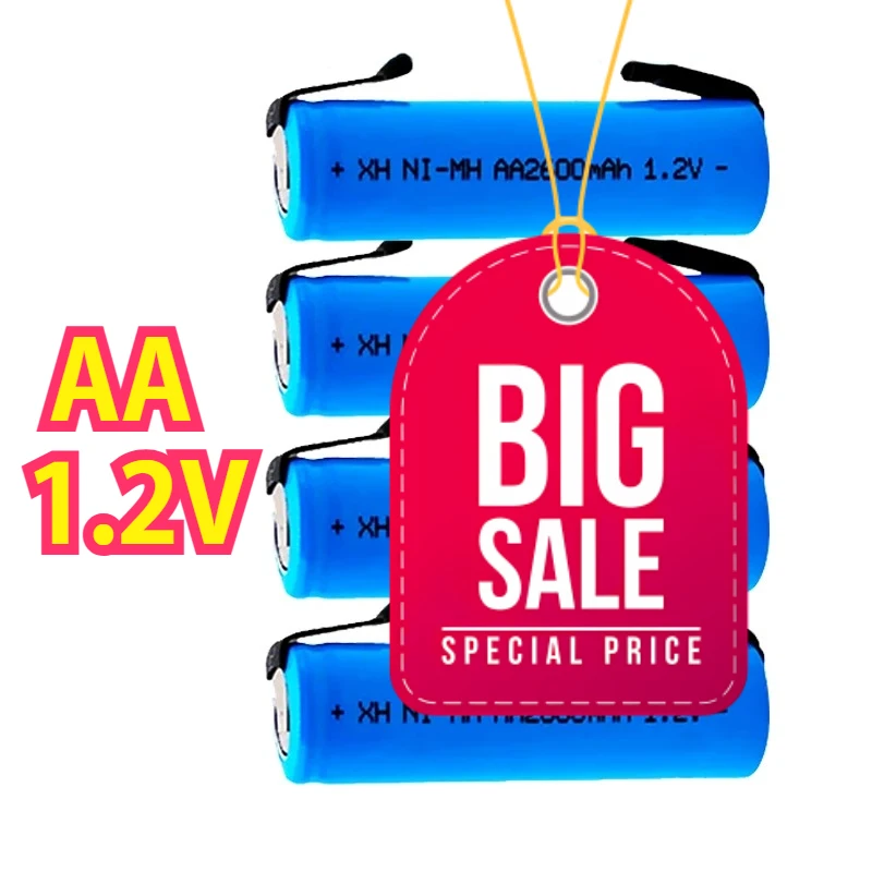 Ni-MH Battery AA 1.2V 2600mah Rechargeable Battery with Solder Pins for DIY Electric Razor Toothbrush Toys
Ni-MH Battery AA 1.2V 2600mah Rechargeable Battery with Solder Pins for DIY Electric Razor Toothbrush Toys