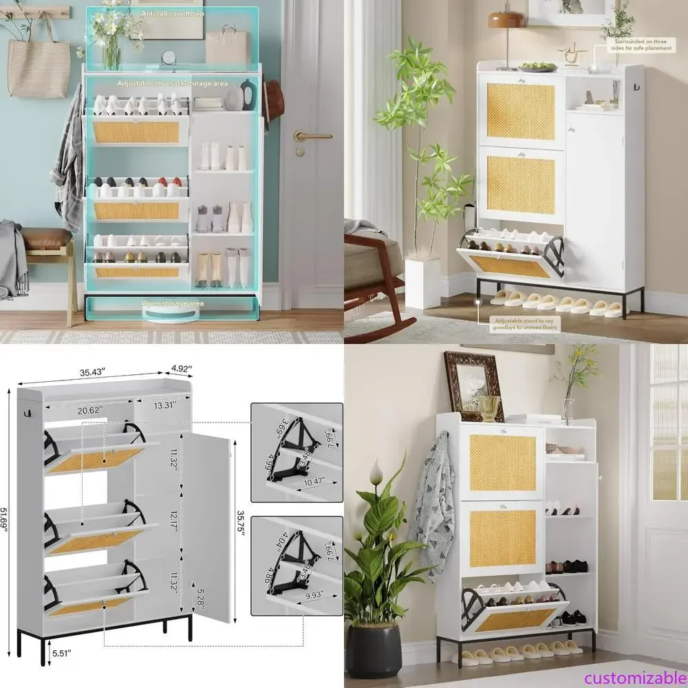 Freestanding Narrow Shoe Rack with 3 Adjustable Drawers for Compact Storage
Freestanding Narrow Shoe Rack with 3 Adjustable Drawers for Compact Storage