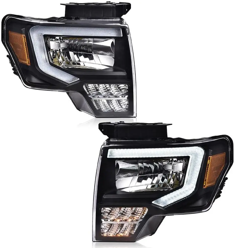Headlights LED Tube Compatible with Ford F150 2009-2014 Headlamps Left & Right Clear Lens Black Housing Amber Reflector
Headlights LED Tube Compatible with Ford F150 2009-2014 Headlamps Left & Right Clear Lens Black Housing Amber Reflector