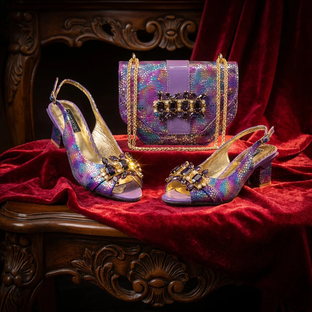 New Arrive Nigerian Women Heel Party Shoes and Bag Set Purple Colour Rhinestone Handbag Italian Design Wedding INS 2026
New Arrive Nigerian Women Heel Party Shoes and Bag Set Purple Colour Rhinestone Handbag Italian Design Wedding INS 2026