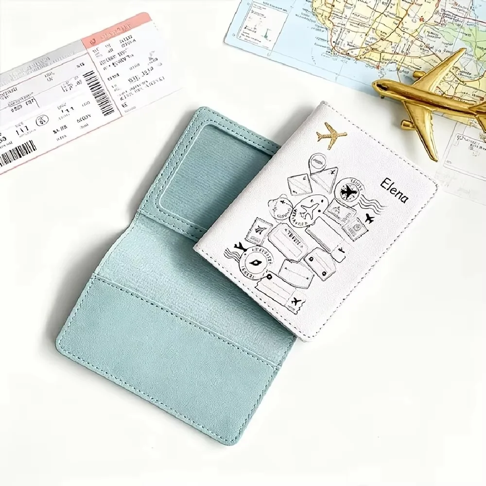 Handmade Faux Leather Passport Cover Custom Name Airplane Design Multi Color Elegant Travel Document Case
Handmade Faux Leather Passport Cover Custom Name Airplane Design Multi Color Elegant Travel Document Case