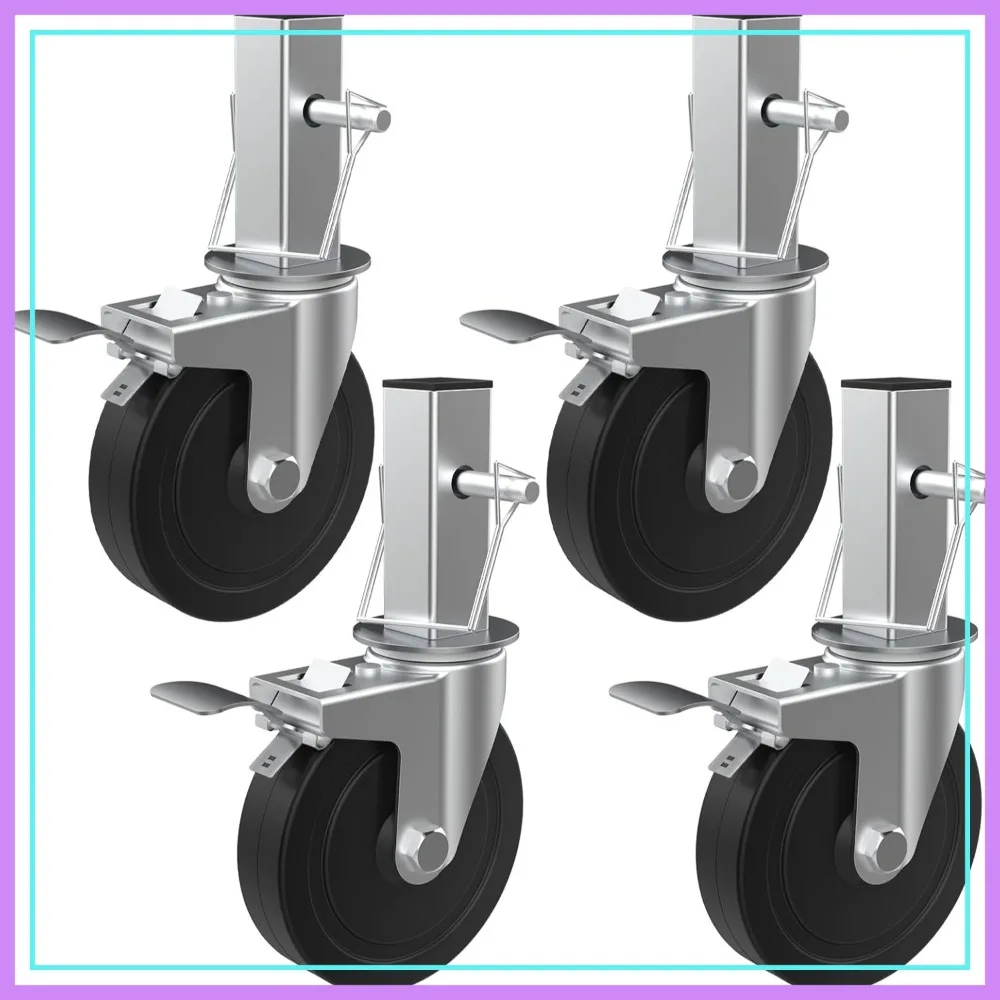 5 Inch Scaffolding Casters, Set of 4 Heavy Duty Baker Scaffold Wheels with Dual Locking Brakes, 440LBS Capacity per Caster
5 Inch Scaffolding Casters, Set of 4 Heavy Duty Baker Scaffold Wheels with Dual Locking Brakes, 440LBS Capacity per Caster