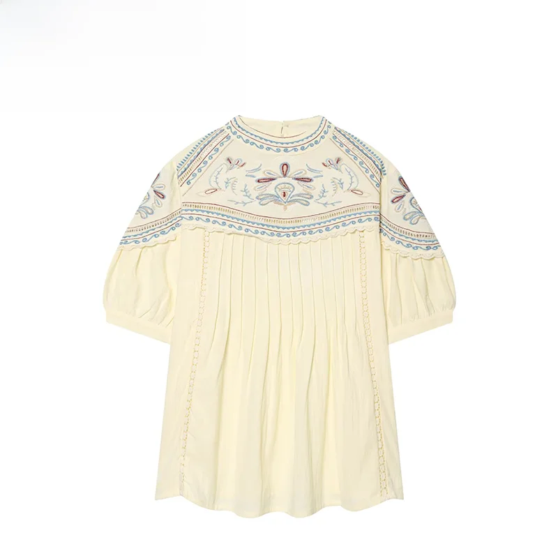Fashionable Embroidered Top Set ZR Summer New Arrival Women's Shirt Stylish Design Polyester Short Sleeve Deformation Resistant
Fashionable Embroidered Top Set ZR Summer New Arrival Women's Shirt Stylish Design Polyester Short Sleeve Deformation Resistant