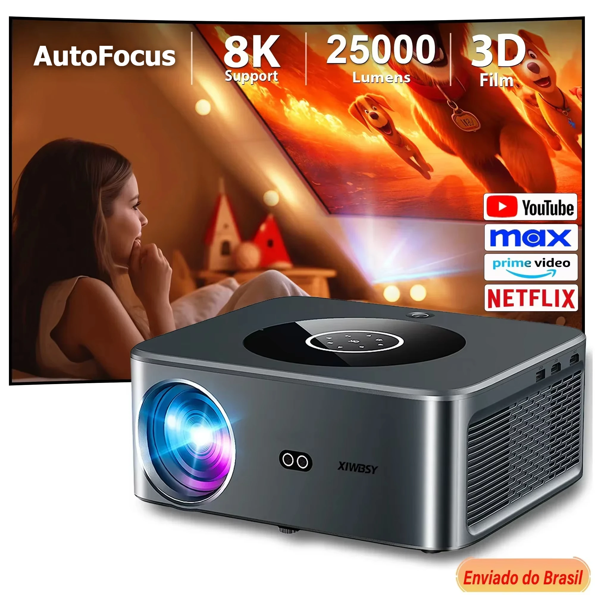 XIWBSY 25000Lumens Protable Projector AutoFocus/Keystone 800ANSI Android Projector WiFi6 Video Home Theater LED Projector Beamer
XIWBSY 25000Lumens Protable Projector AutoFocus/Keystone 800ANSI Android Projector WiFi6 Video Home Theater LED Projector Beamer