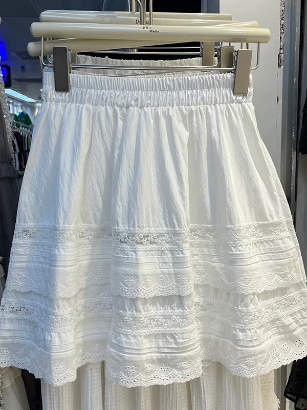 Korean Sle Sweet Lace Hollow out Hook Flower Skirt Women's Summer High Waist Puffy f Skirt Anti-Aging A-Line ort Skirt
Korean Sle Sweet Lace Hollow out Hook Flower Skirt Women's Summer High Waist Puffy f Skirt Anti-Aging A-Line ort Skirt