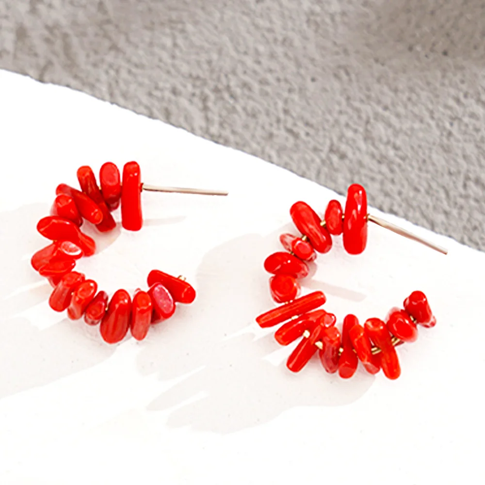 C Hoop Earrings Red Natural Stone Jewelry Sets Piercing Boho Beaded for Women Teen Girls Birthday Valentine's Day Christmas Gift
C Hoop Earrings Red Natural Stone Jewelry Sets Piercing Boho Beaded for Women Teen Girls Birthday Valentine's Day Christmas Gift