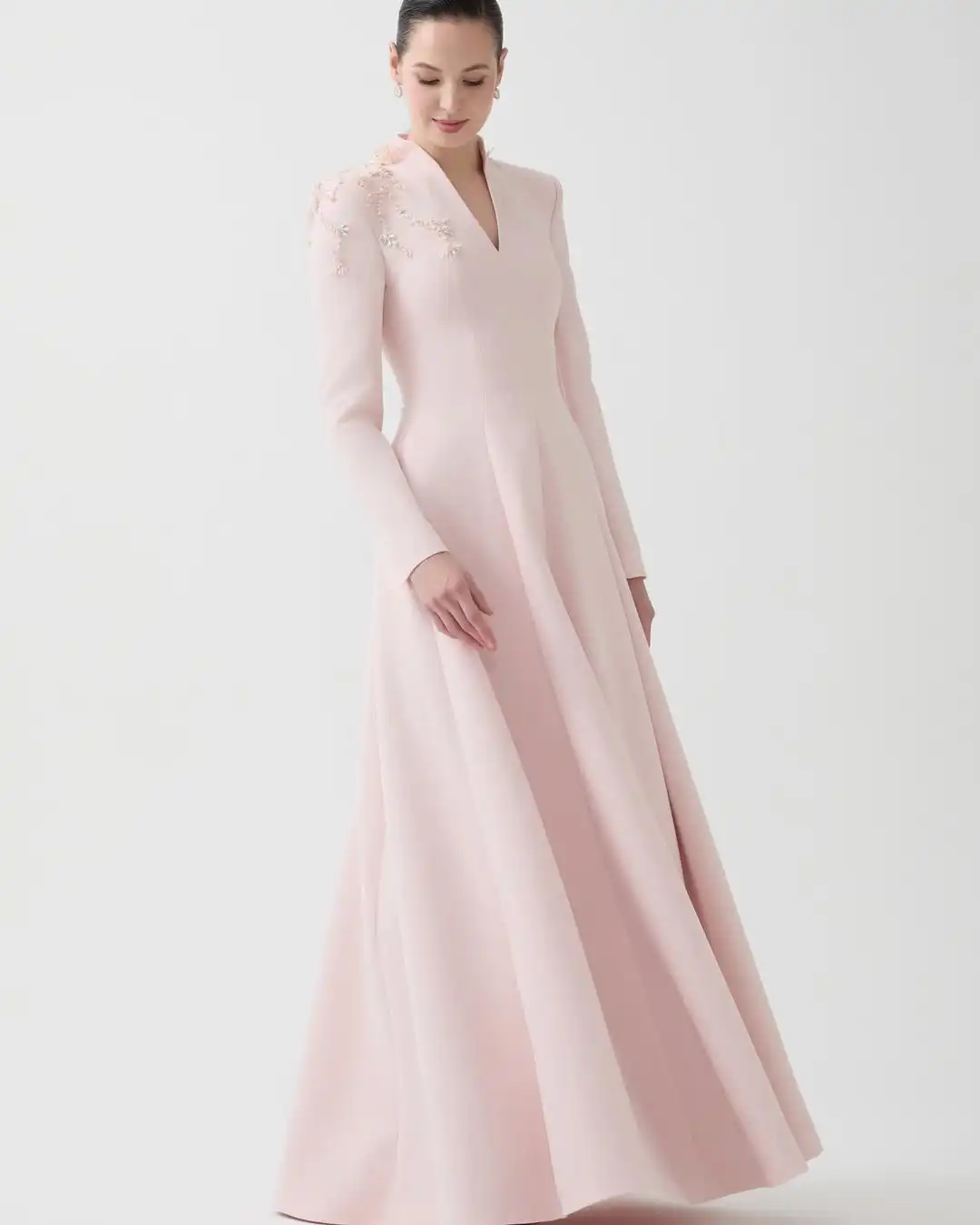 Customized Long Sleeves Evening Dresses V Neck Floor Length Pleated Beadings Prom Dresses Vestidos De Noches Party Gowns
Customized Long Sleeves Evening Dresses V Neck Floor Length Pleated Beadings Prom Dresses Vestidos De Noches Party Gowns