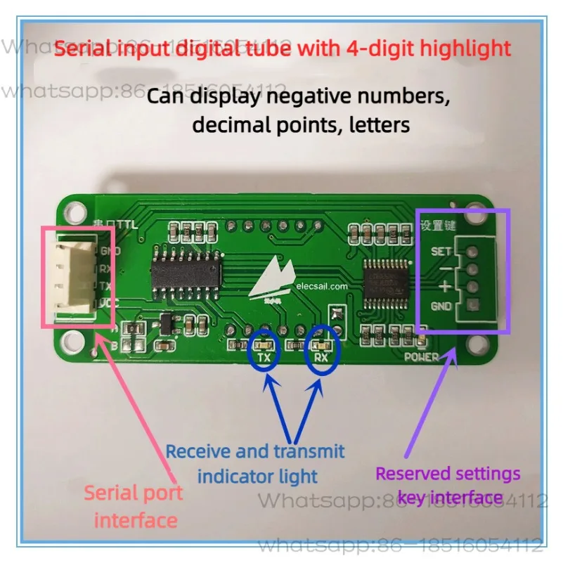 Serial Port Digital Tube TTL Baud Rate Adjustable Protocol Simple 4-digit Digital Tube
Serial Port Digital Tube TTL Baud Rate Adjustable Protocol Simple 4-digit Digital Tube