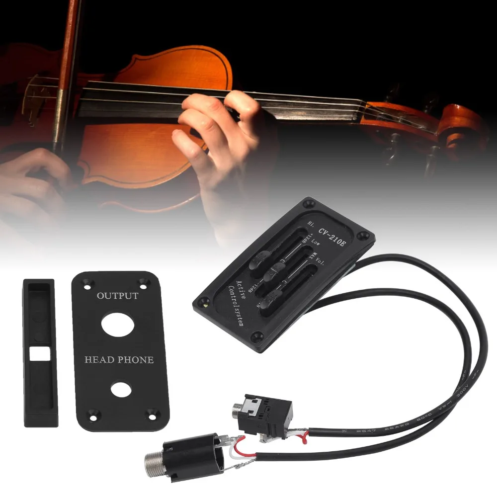 Adjustable Silent Violin Pickup CV‑210E Piezo Preamp Soundhole Pickup DIY EQ Equalizer Violin Equalizer
Adjustable Silent Violin Pickup CV‑210E Piezo Preamp Soundhole Pickup DIY EQ Equalizer Violin Equalizer
