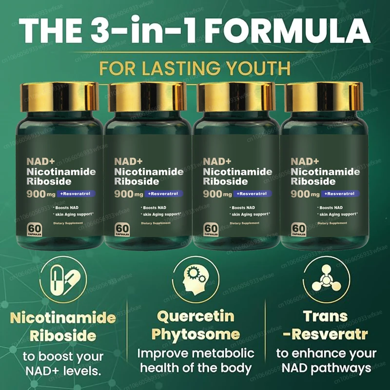 900MG NAD+Supplement Vegetarian Capsule Containing Nicotinamide Nucleoside and Resveratrol 60 Capsules
900MG NAD+Supplement Vegetarian Capsule Containing Nicotinamide Nucleoside and Resveratrol 60 Capsules