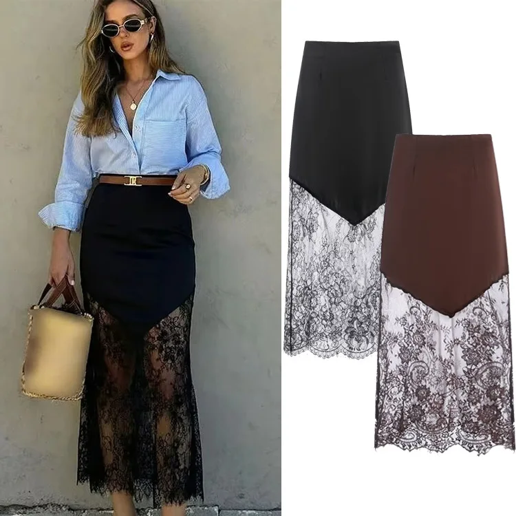 Женская модная сексуальная юбка-миди, зимняя уличная универсальная кружевная лоскутная юбка средней длины, элегантная повседневная облегающая нижняя юбка
Женская модная сексуальная юбка-миди, зимняя уличная универсальная кружевная лоскутная юбка средней длины, элегантная повседневная облегающая нижняя юбка