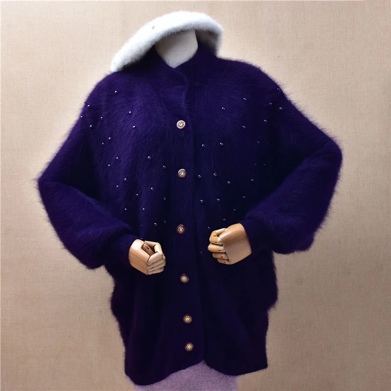 Ladies Women Autumn Winter Fashion Purple Hairy Plush Mink Cashmere Knitted Long Batwing Sleeves Loose Cardigans Sweater Jacket
Ladies Women Autumn Winter Fashion Purple Hairy Plush Mink Cashmere Knitted Long Batwing Sleeves Loose Cardigans Sweater Jacket
