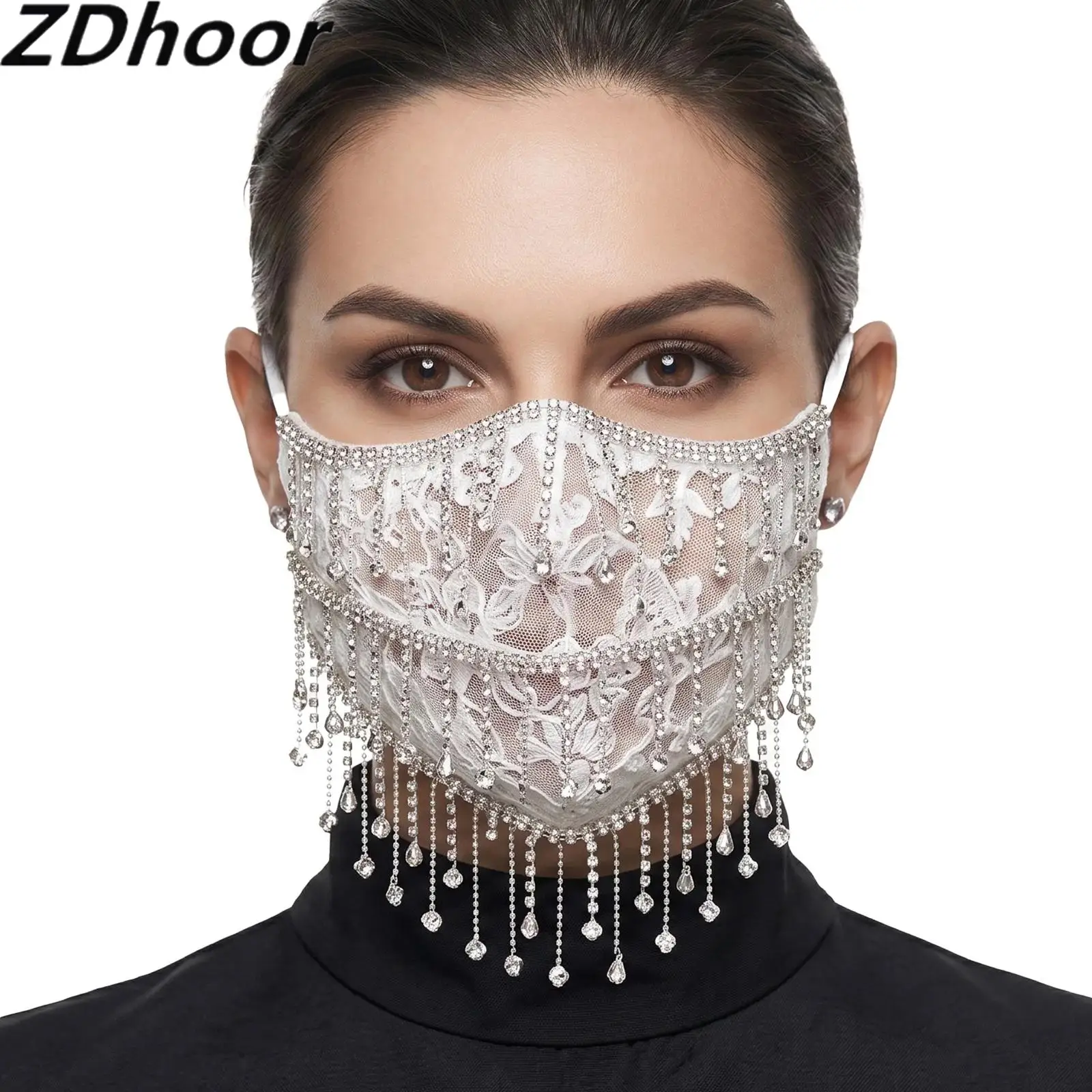 Rhinestone Tassels Veil Breathable Mesh Face Mask Costume Accessory for Daily Life Dance Party Performance
Rhinestone Tassels Veil Breathable Mesh Face Mask Costume Accessory for Daily Life Dance Party Performance