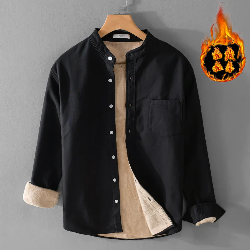 Men's Long Sve Fce Lined Pure Cotton Thiened Warm Loose Casual irt Autumn Winter Faion Outerwear Trendy Top
Men's Long Sve Fce Lined Pure Cotton Thiened Warm Loose Casual irt Autumn Winter Faion Outerwear Trendy Top