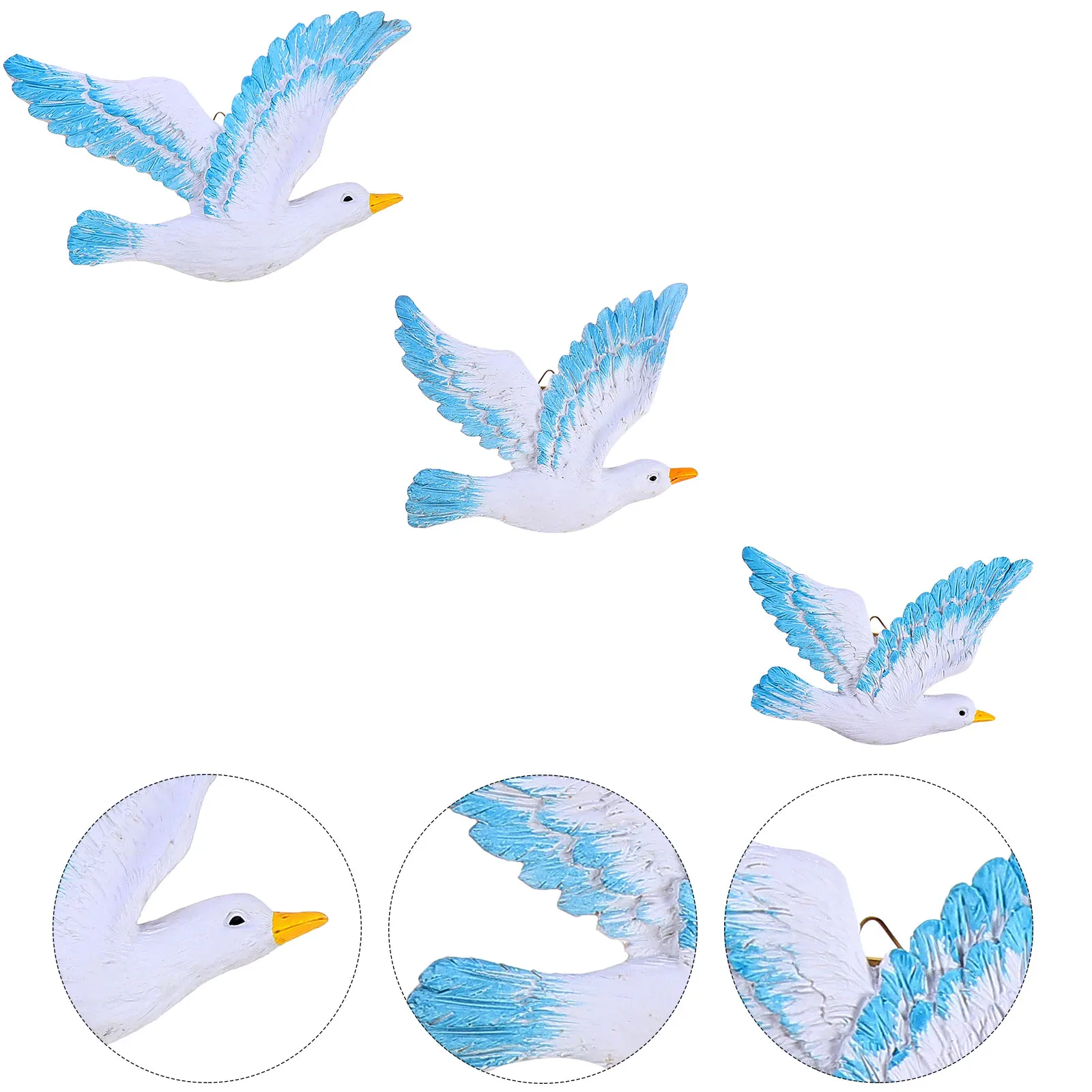 3 Pcs Seagull Wall Decor Resin Pendant Gentle Smooth Surface Artificial Decoration for Living Room Garden Shop 
3 Pcs Seagull Wall Decor Resin Pendant Gentle Smooth Surface Artificial Decoration for Living Room Garden Shop
