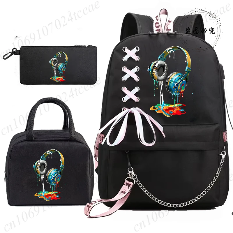 Game Headphone Print School Bags Casual Shoulder Bagpack College Travel Teenage Backpack Mochila with Lunch Bag Mochila Bookbag
Game Headphone Print School Bags Casual Shoulder Bagpack College Travel Teenage Backpack Mochila with Lunch Bag Mochila Bookbag