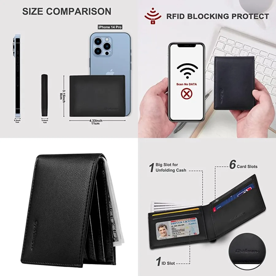 Slim Wallet for Men ID Window with RFID Blocking Front Pocket Minimalist Bifold Bussiness Card Holder Gift for Men
Slim Wallet for Men ID Window with RFID Blocking Front Pocket Minimalist Bifold Bussiness Card Holder Gift for Men